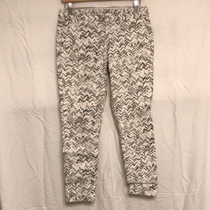 White with Black Design Pants